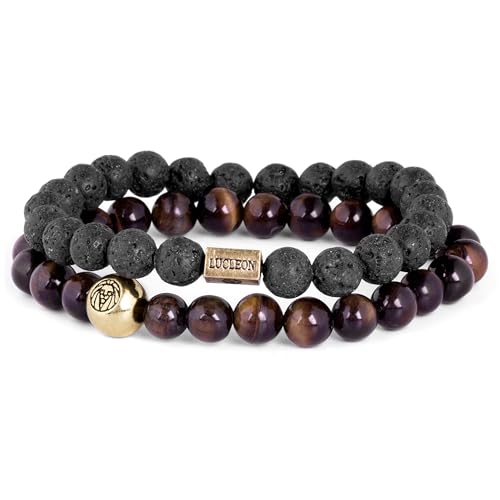 Lucleon by Trendhim Armband Beaded Herren Red Tigerauge & Lava | 2er-Set mit Natursteinperlen auf strapazierfähigem Stretchband | Dänisches Design | Lässiges Accessoire Lucleon by Trendhim Armband Beaded Herren Red Tigerauge & Lava | 2er-Set mit Natursteinperlen auf strapazierfähigem Stretchband | Dänisches Design | Lässiges Accessoire von Lucleon
