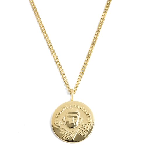 Lucleon by Trendhim Herren-Halskette aus goldfarbenem Chirurgenstahl | Polierter Anhänger im Hindu-Design | Panzerkette mit Karabinerverschluss | Entworfen in Dänemark Lucleon by Trendhim Herren-Halskette aus goldfarbenem Chirurgenstahl | Polierter Anhänger im Hindu-Design | Panzerkette mit Karabinerverschluss | Entworfen in Dänemark von Lucleon
