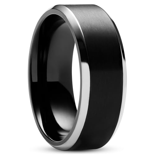 Lucleon by Trendhim Ring Herren | Aesop Keith Ring aus gebürstetem Titan | Dänisches Design | Leichter & langlebiger Männerschmuck für Alltag & Anlass | Schwarz mit Silberfarbenen Linien Lucleon by Trendhim Ring Herren | Aesop Keith Ring aus gebürstetem Titan | Dänisches Design | Leichter & langlebiger Männerschmuck für Alltag & Anlass | Schwarz mit Silberfarbenen Linien von Lucleon