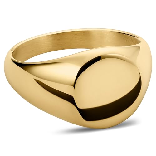 Lucleon by Trendhim Ring Herren | Mason Siegelring aus Edelstahl mit polierter Oberfläche | Dänisches Design | Eleganter Männerschmuck für Alltag & Anlass | Goldfarben von Lucleon