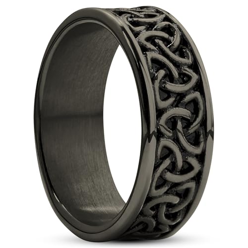 Lucleon by Trendhim Ring für Männer | Gunmetal Schwarz Edelstahl | 316L Edelstahl & PVD-Beschichtung | Dänisches Design | Polierte Oberfläche | Schwarz von Lucleon