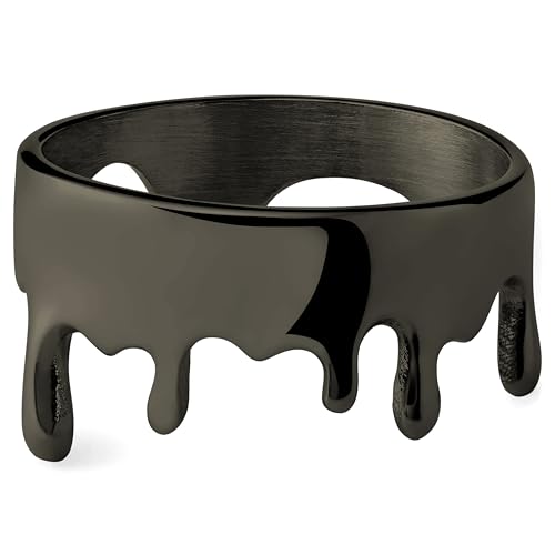 Lucleon by Trendhim Ring für Männer | Gunmetal Schwarz Edelstahl | 316L Edelstahl & PVD-Beschichtung | Dänisches Design | Polierte Oberfläche | Schwarz von Lucleon