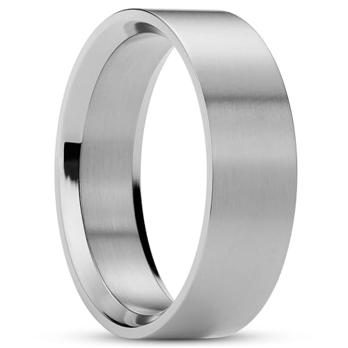 Lucleon by Trendhim Stilvoller Herrenring | Zeitloser Männer-Ring aus 316L Edelstahl mit matter, gebürsteter Oberfläche | Eleganter Ring für Alltag & besondere Anlässe von Lucleon