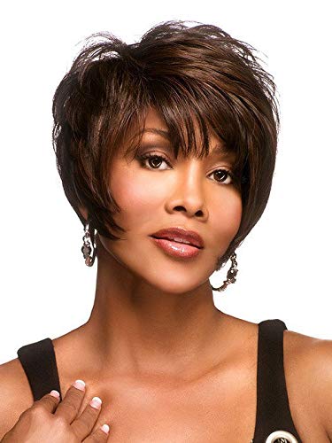 Lucoacos Damen Kurzes Haar Pixie Cut Perücke Gradient Synthetische Layered Perücke (braun) von Lucoacos