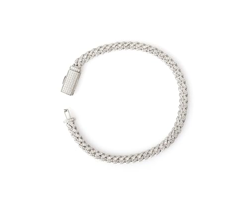 Miami Cuban Link Armband 6mm – 925 Sterling Silber Armband Iced Out mit Zirkonia – Herren & Damen Unisex – Lucoro (21cm) von Lucoro Diamonds