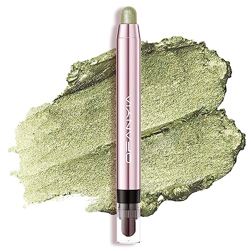 Lucoss Cream Lidschatten Stift, Hochpigmentierter Lidschattenstift, Perlglanz-Seidenraupen-Lidschatten-Stift, Wasserfester, Lang anhaltender Eye Highlighter Stick (#06 Grasgrün) von Lucoss