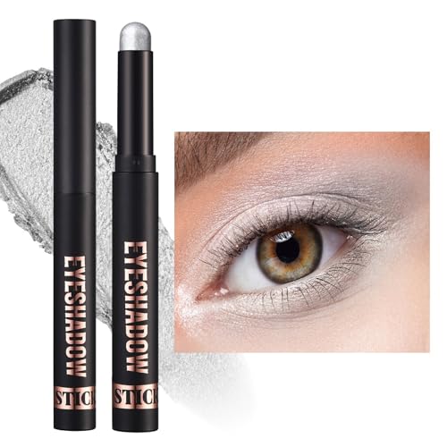 Lucoss Glänzender Lidschattenstift, Glitzer Lidschatten Stift Creme Glänzender Lidschatten Lidschattenstift Wasserfest Make-Up Stift Glänzende Augen Weiß Braun (#18) von Lucoss