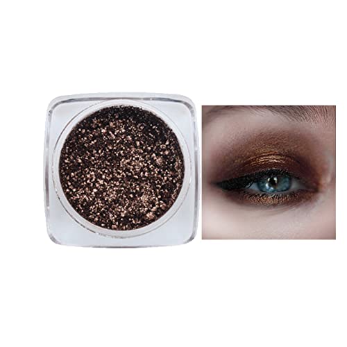 Lucoss Glitter Eyeshadow, Puder-Glitter-Lidschatten Metallic Braun/Grün/Silber/Schwarz/Lila/Gold/Blau/Rot/Gelb von Lucoss