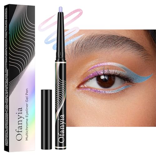 Lucoss Multichrome Eyeliner Bleistift, einziehbarer Eyeliner 24h lang anhaltender Gel Eyeliner Eye Liner Hochpigmentierter Eyeliner Bleistift Wasserdichter Smudge Proof Metallic Eyeliner Stift (#02) von Lucoss