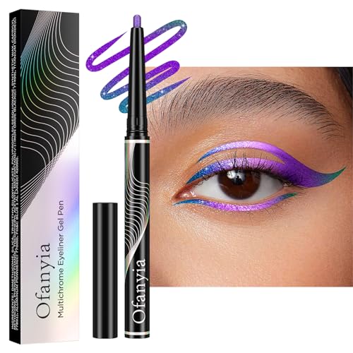 Lucoss Multichrome Eyeliner Bleistift, einziehbarer Eyeliner 24h lang anhaltender Gel Eyeliner Eye Liner Hochpigmentierter Eyeliner Bleistift Wasserdichter Smudge Proof Metallic Eyeliner Stift (#04) von Lucoss