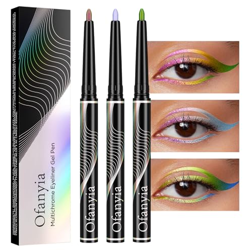 Lucoss Multichrome Lidschatten Stift Kit, 2-in-1 Chamäleon Lidschatten für Eyeliner, hochpigmentierte Schimmer Lidschatten, wasserdichte langanhaltende Metallic Lidschatten Make-up (Set A) von Lucoss