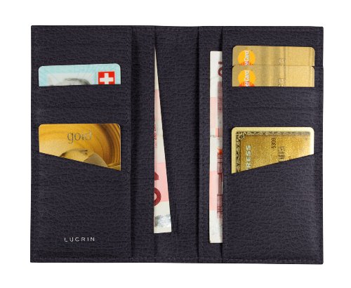Lucrin Kreditkartenhülle Brieftasche Für 12 Kreditkarten - Färsenleder, Genarbt Leder Violett Lila PM1343_VCGR_VLT von Lucrin