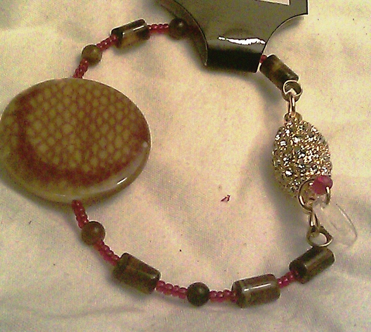 Tigerauge Und Schlangenhaut Keramik Armband Tigerauge Und Schlangenhaut Keramik Armband von LucyCueCreations