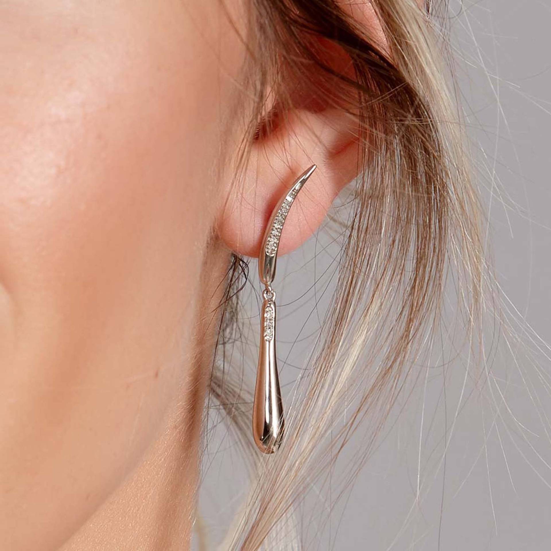 Diamant Tropfen Ohrringe, Silber Ohrstecker, Designer Bergsteiger Ohrring Bolzen von LucyQuartermaineltd