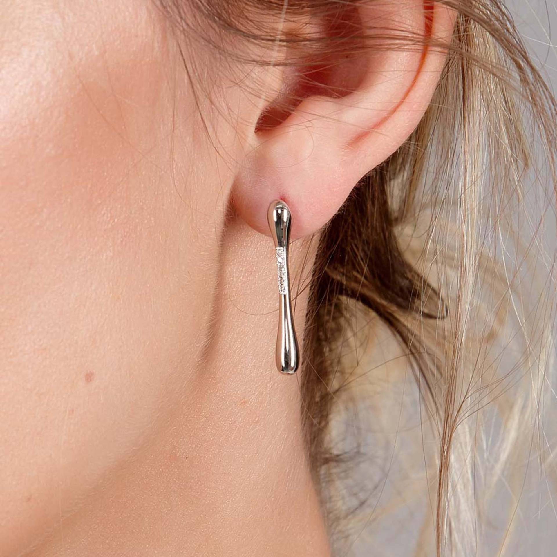 Diamond Drop Lange Ohrstecker, 925 Sterling Silber, Bündig Hand Gesetzt Echte Diamanten, Preisgekrönten Designer Schmuck, Einzigartige Und von LucyQuartermaineltd