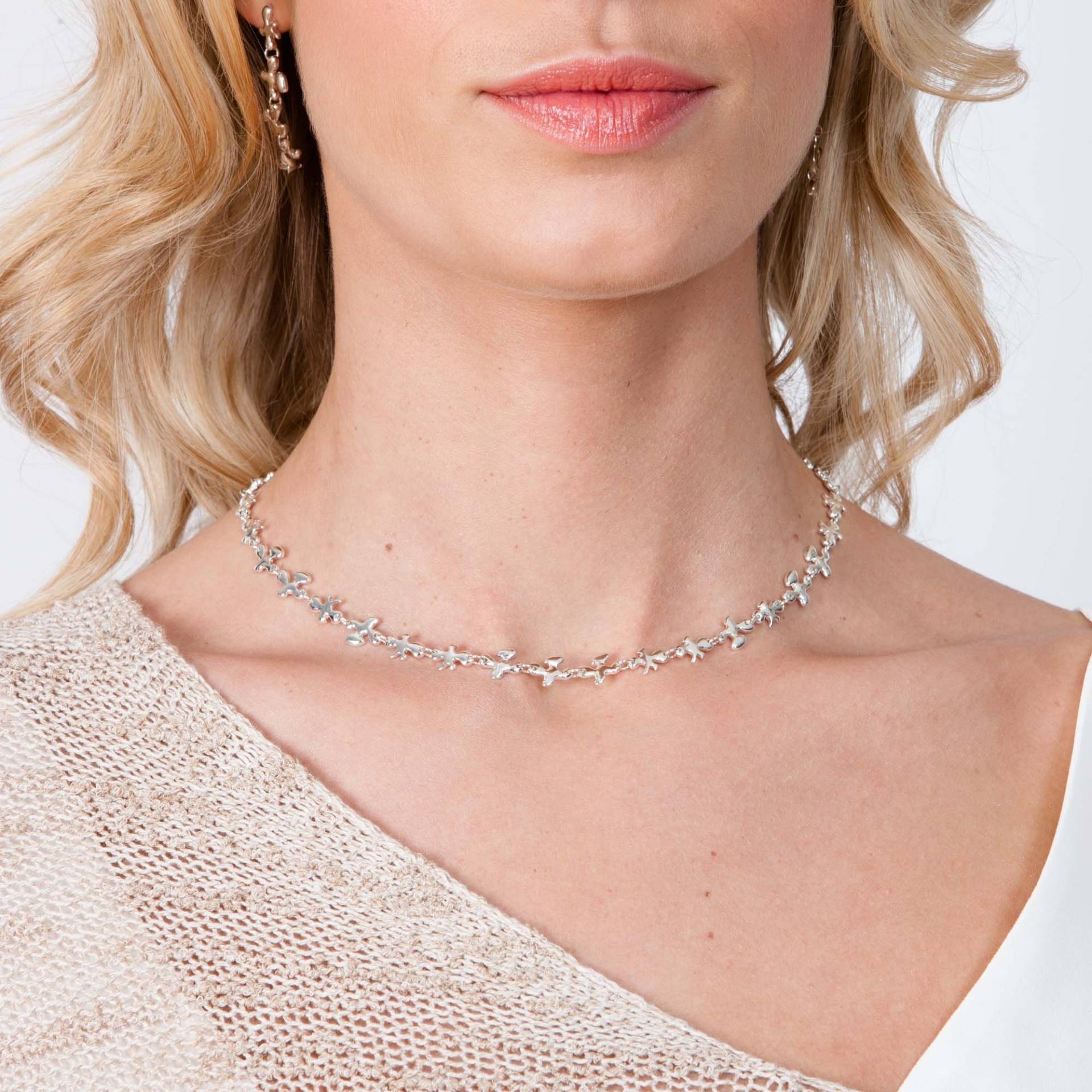 Feine Halskette, Layer Verstellbare Massiv Silber Schmuck, Organic Designer Floral Geschenk Für Sie Feine Halskette, Layer Verstellbare Massiv Silber Schmuck, Organic Designer Floral Geschenk Für Sie von LucyQuartermaineltd