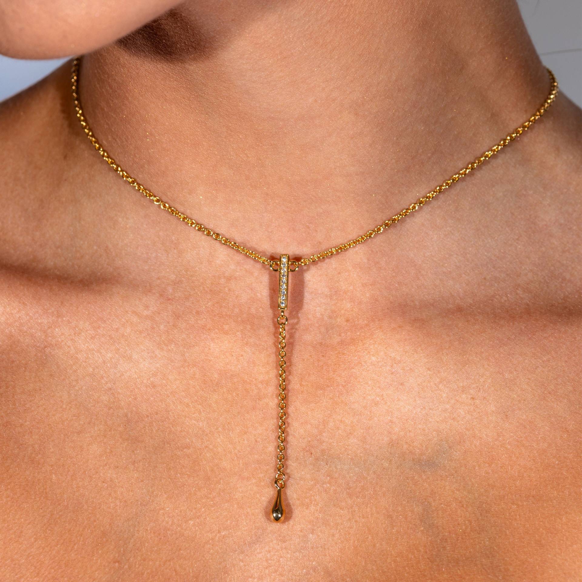Gold Vermeil Tropfen Anhänger Mit Weißer Topas Gold Vermeil Tropfen Anhänger Mit Weißer Topas von LucyQuartermaineltd