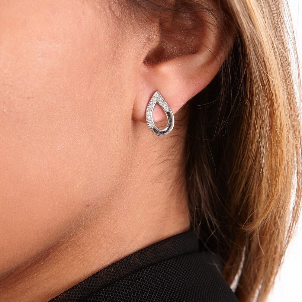 Melting Diamant Ohrstecker, 925 Sterling Silber, Preisgekrönter Designer Schmuck, Alltag Und Anlass, Bestseller, Unikat, Hand Gesetzte Diamanten von LucyQuartermaineltd