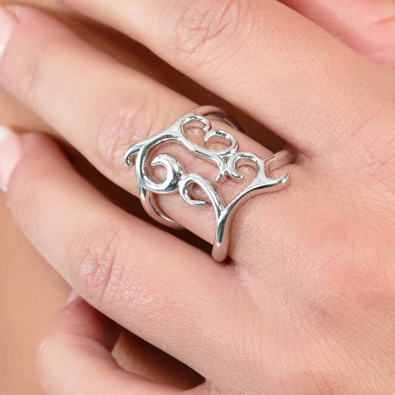 Sterling Silber Filigrane Statement Ring von LucyQuartermaineltd