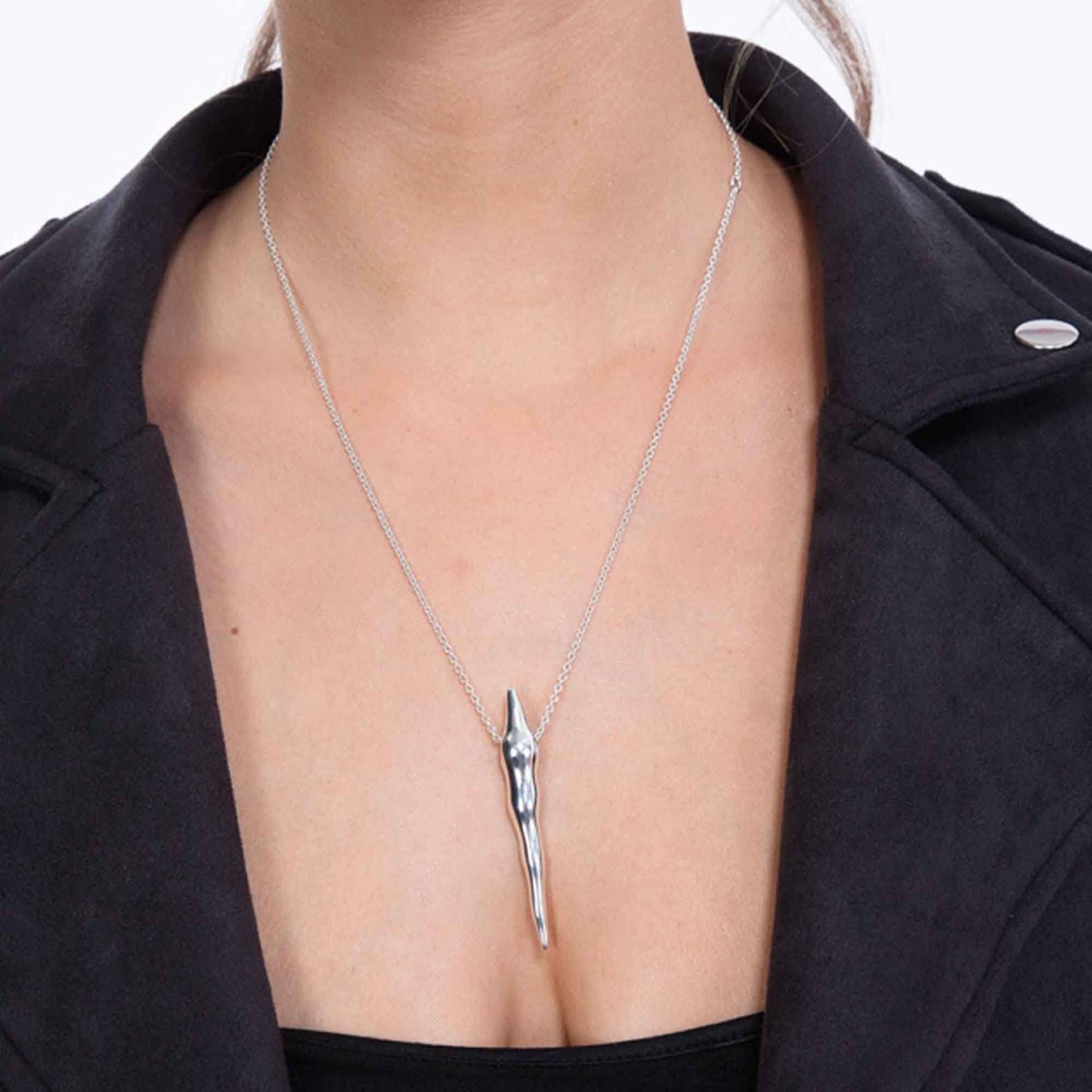 Voller Eiszapfen-Anhänger, Spike-Anhänger, Langer Eiszapfen-Anhänger An Silberkette, Kann Bei 18 Oder 24 "Handgemachte Designer-Halskette von LucyQuartermaineltd