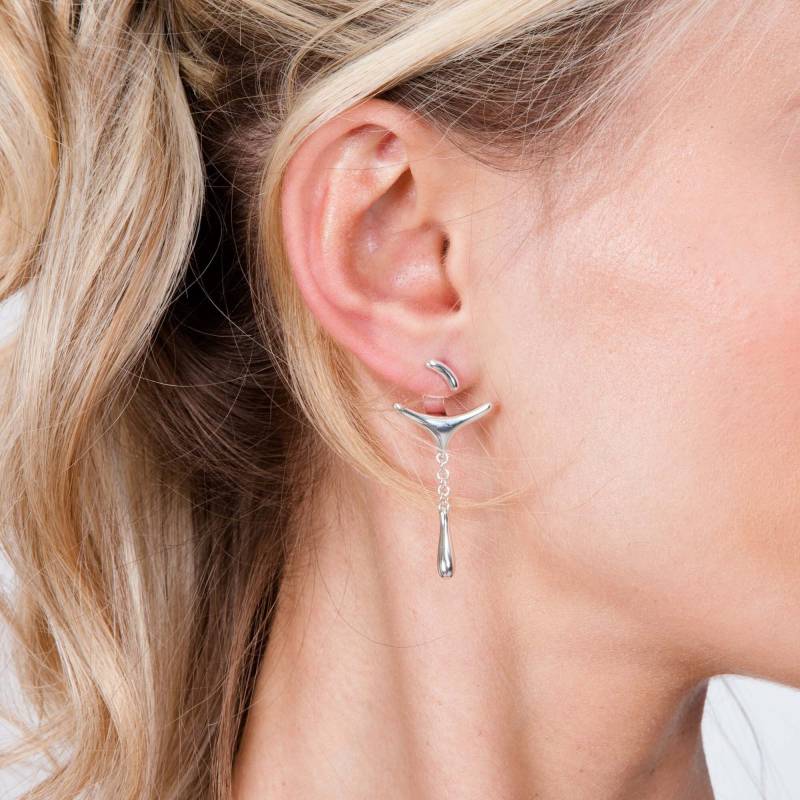 sterling Silber Drop Ear Jackets von LucyQuartermaineltd