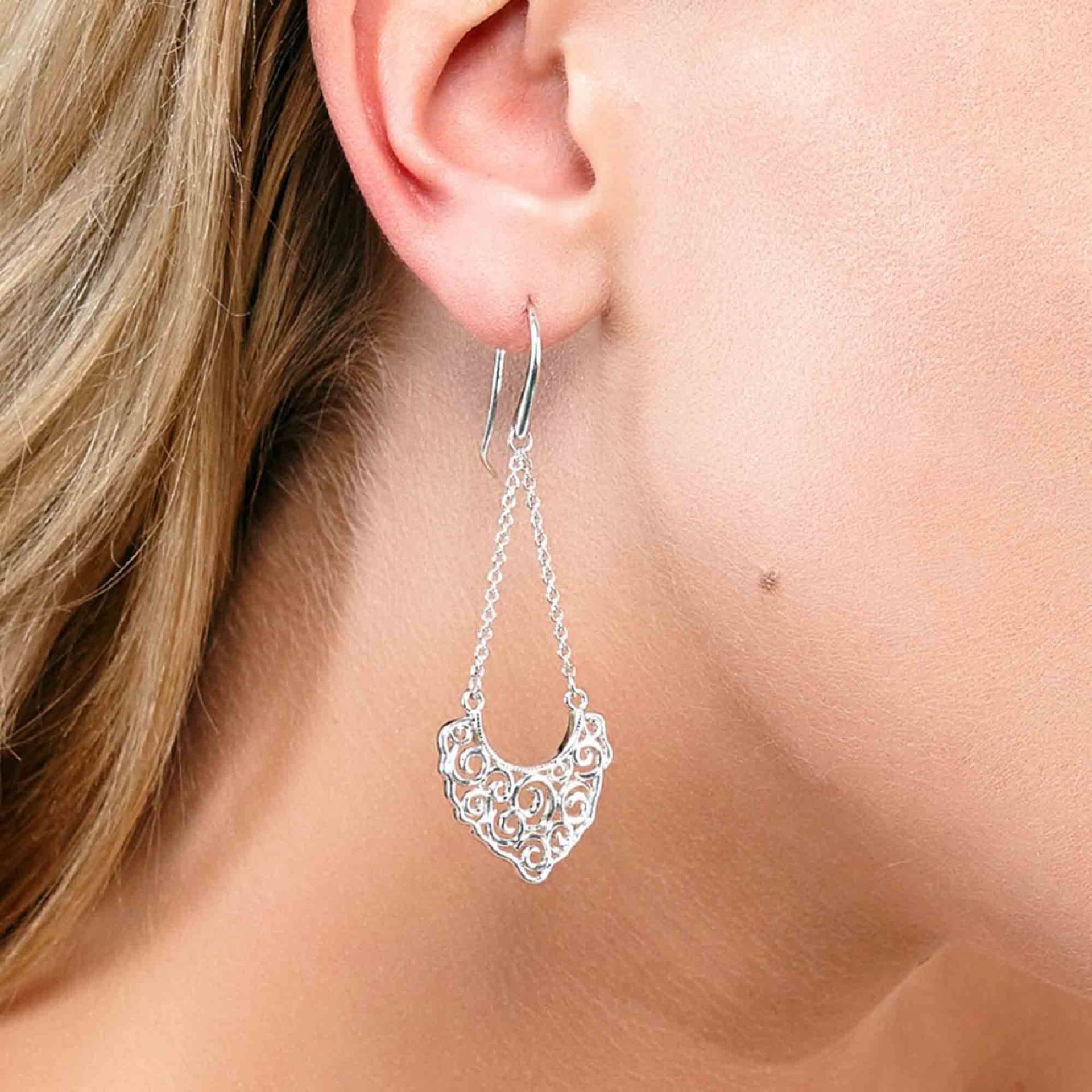 sterling Silber Filigree Tropfen Ohrringe sterling Silber Filigree Tropfen Ohrringe von LucyQuartermaineltd