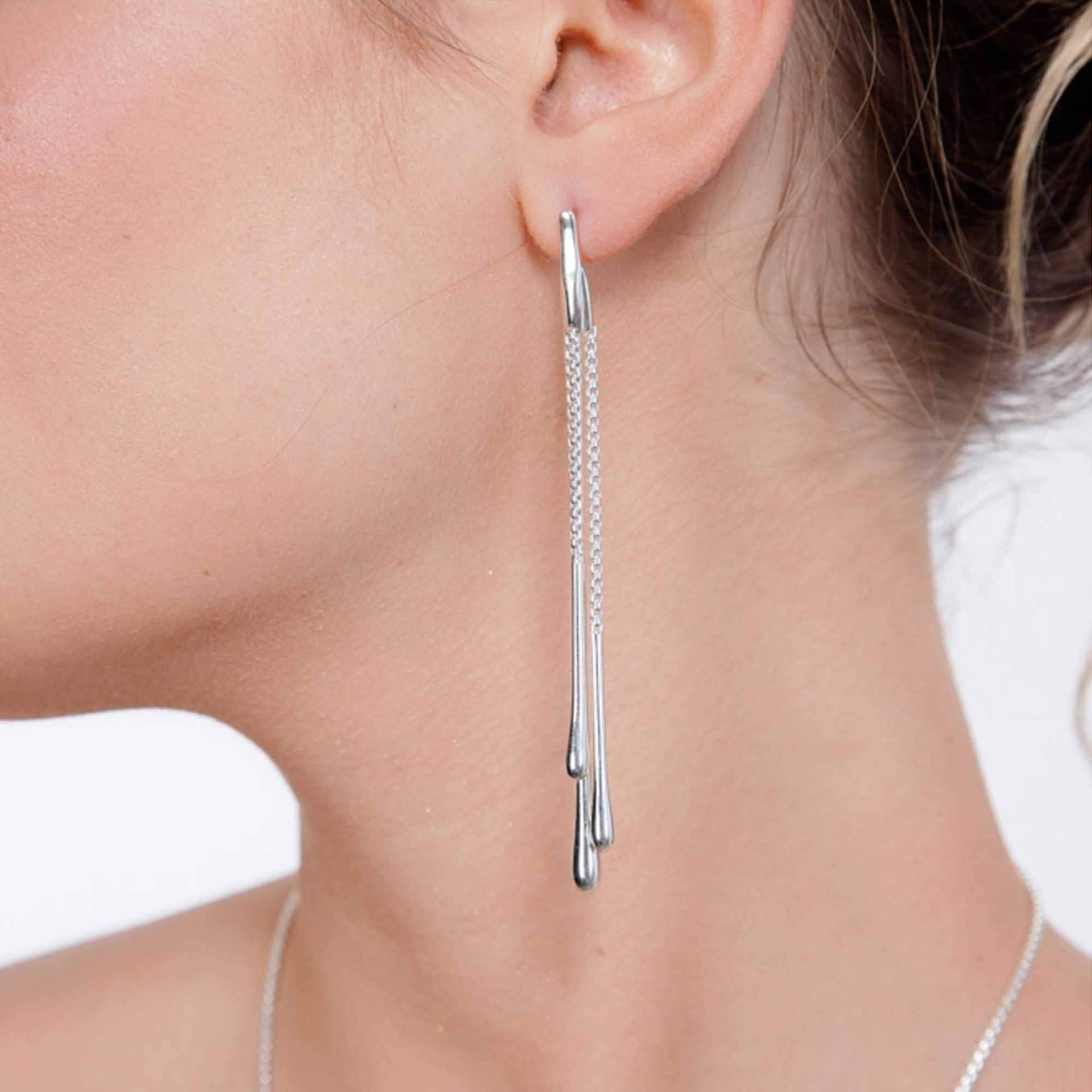 sterling Silber Lange Tropfen Ohrringe sterling Silber Lange Tropfen Ohrringe von LucyQuartermaineltd