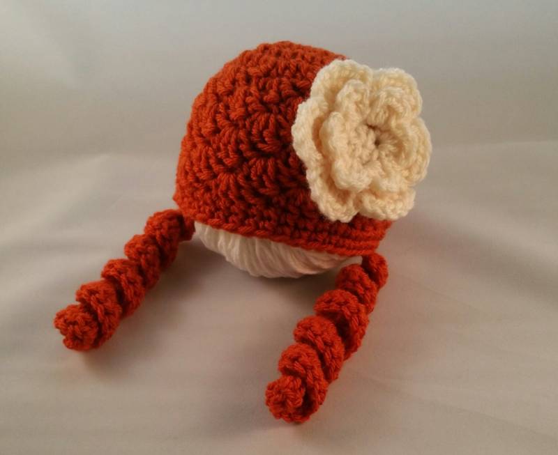 Gehäkelte Blumen Hut Orange Herbst Kostüm, Neugeborenes Mädchen von LucyTootCreations