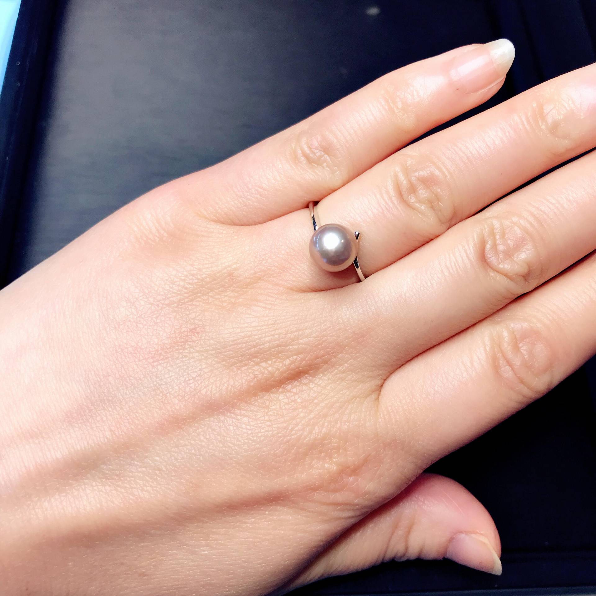 Freie Größe-sterling-Silber Mit Lila Perle Elegante Ring Freie Größe-sterling-Silber Mit Lila Perle Elegante Ring von LucyandRoise