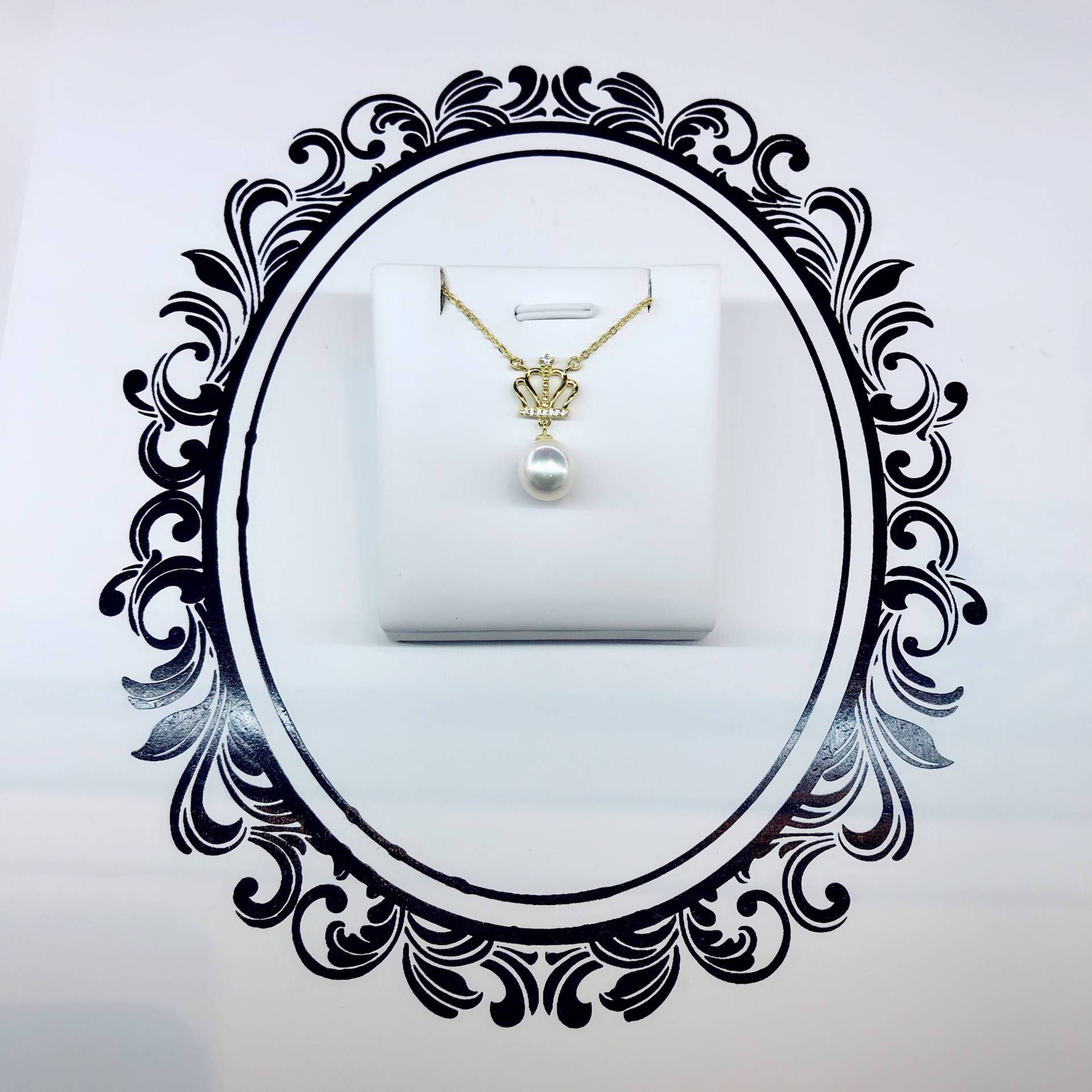 Gold Rhodium Sterling Silber Kette Rosa Süßwasserperle Krone Halskette Gold Rhodium Sterling Silber Kette Rosa Süßwasserperle Krone Halskette von LucyandRoise