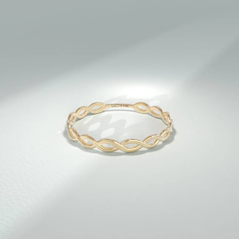 Solid Gold Twist Ring, 14K Zierlich Band, Dünner Ring Für Frauen, Stapelring in Gold, All Finger Minimalist Geschenk Sie, Frau von LucysFineJewelry