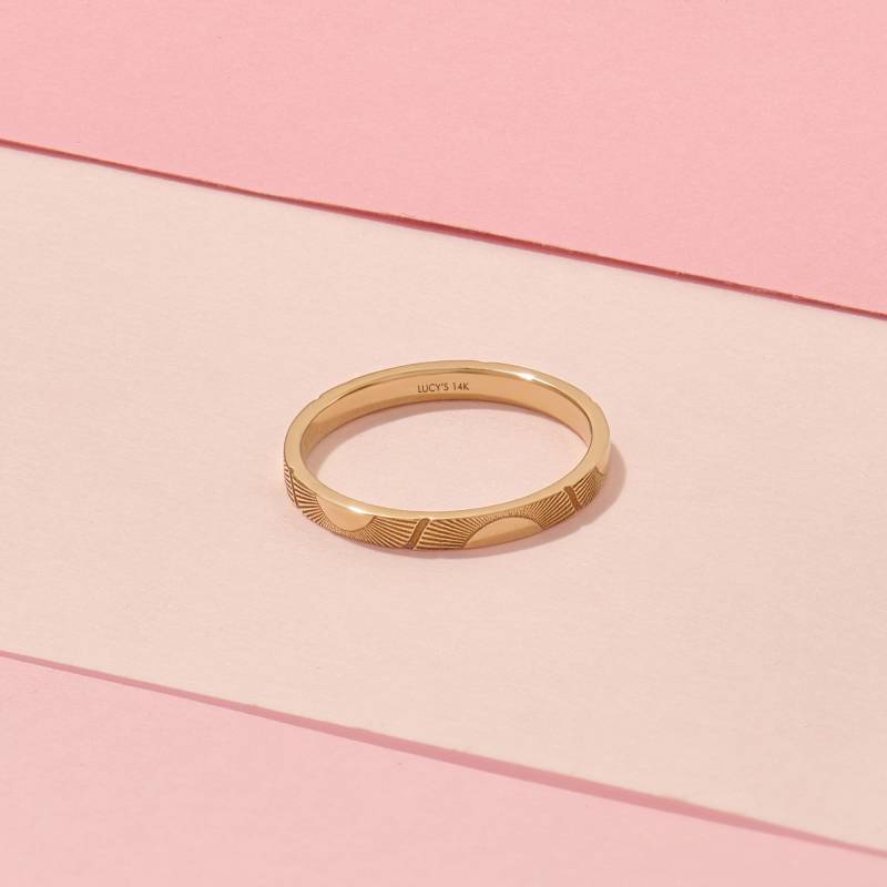 Eleganter Sonnenring 585Er Gold, Für Sie Und Ihn, Herrenring Mit Gravur, Männer Frauen, Passender Ring von LucysFineJewelry