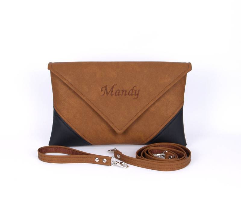 Personalisierte Vegan Leder Crossbody Bag Bestickte Clutch Geldbörse von LudaMelnick
