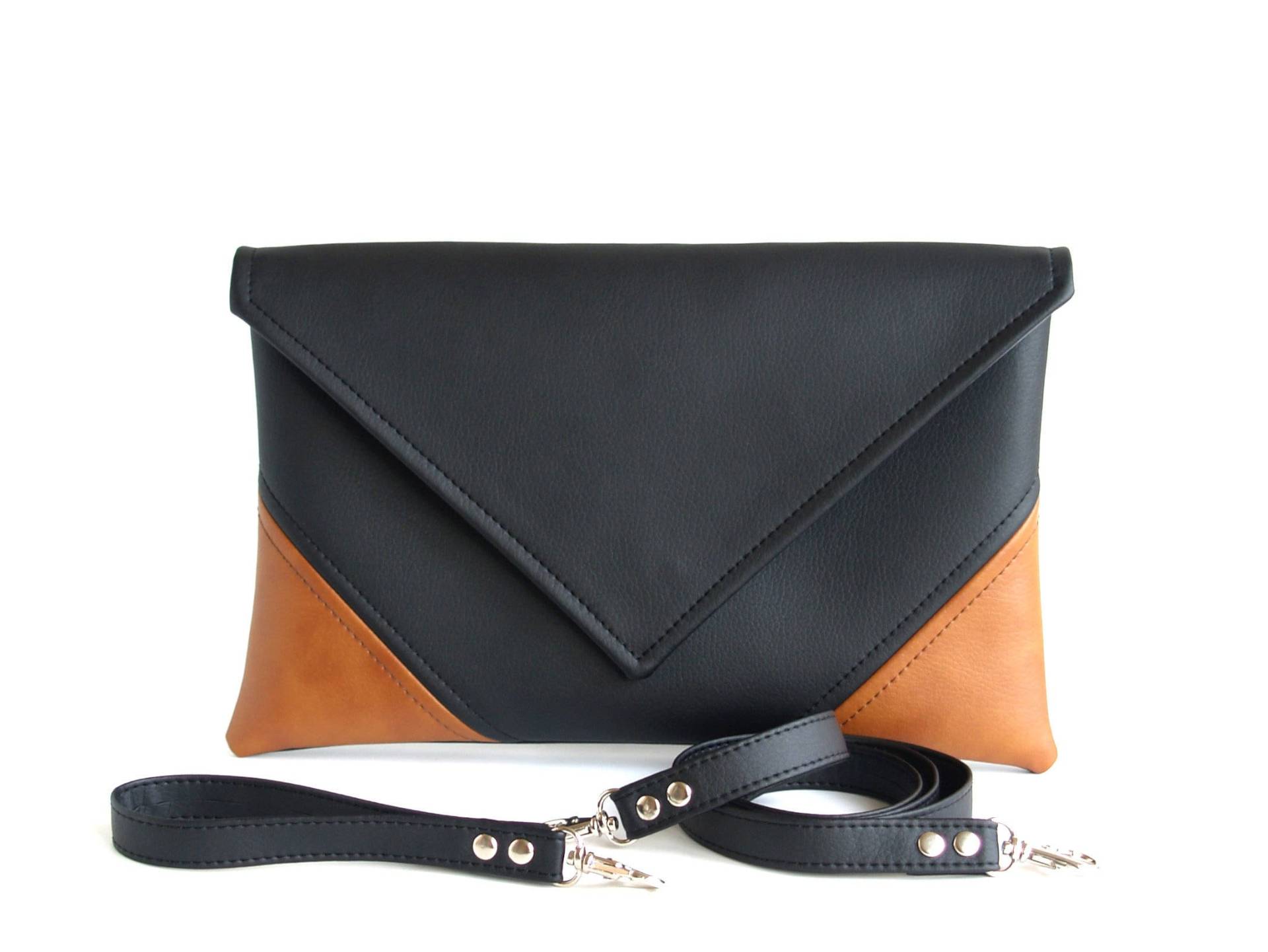 Vegan Leder Crossbody Clutch Handgefertigte Geldbörse Mit Riemen von LudaMelnick