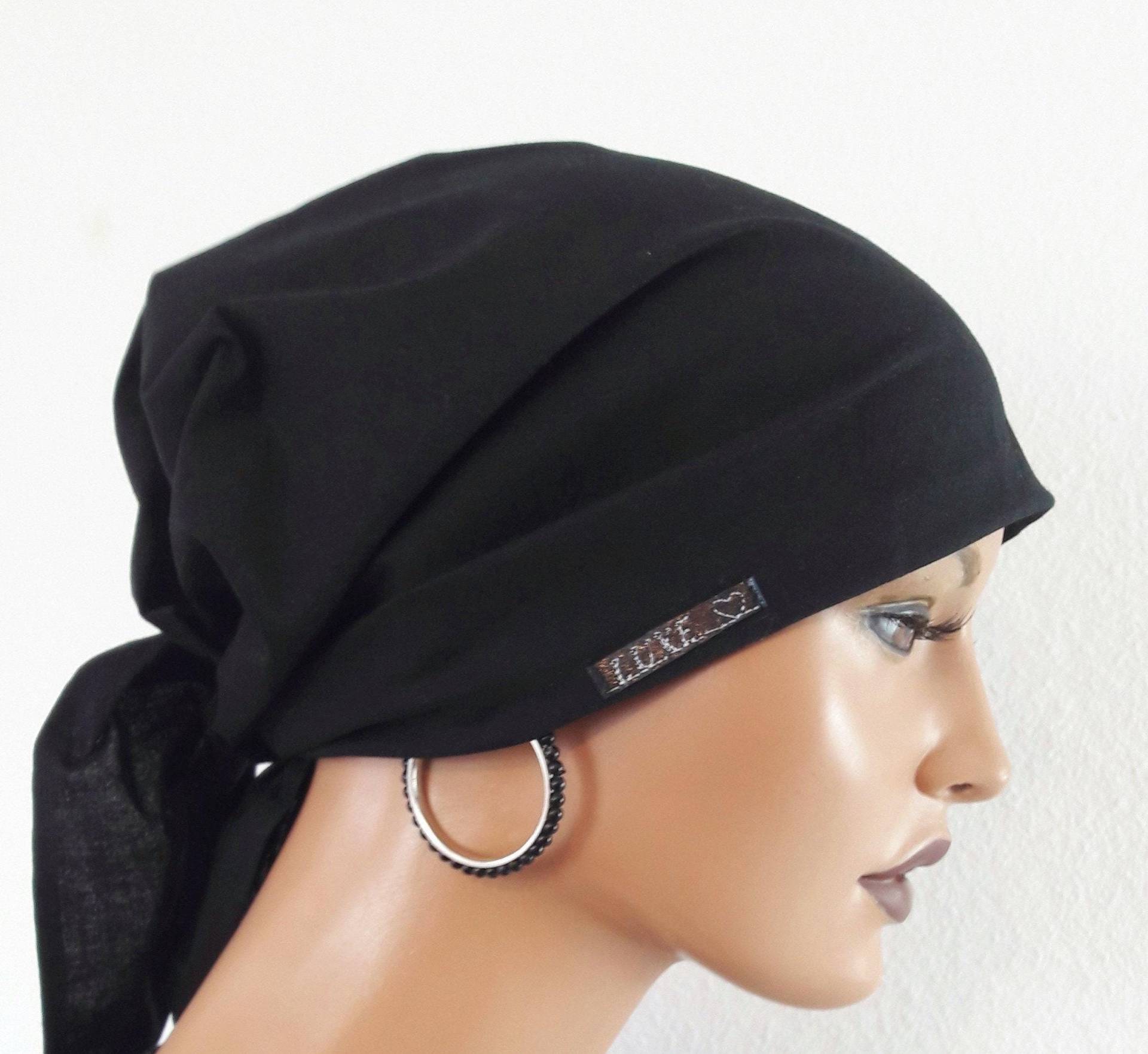 Angenehme Bandana Leichte Sommer Tuch Kopfbedeckung Kopftuch Leicht Tief Schwarz Feine Natur-Leine/Viskose Chemo Alopezie Angenehme Bandana Leichte Sommer Tuch Kopfbedeckung Kopftuch Leicht Tief Schwarz Feine Natur-Leine/Viskose Chemo Alopezie von Ludeline