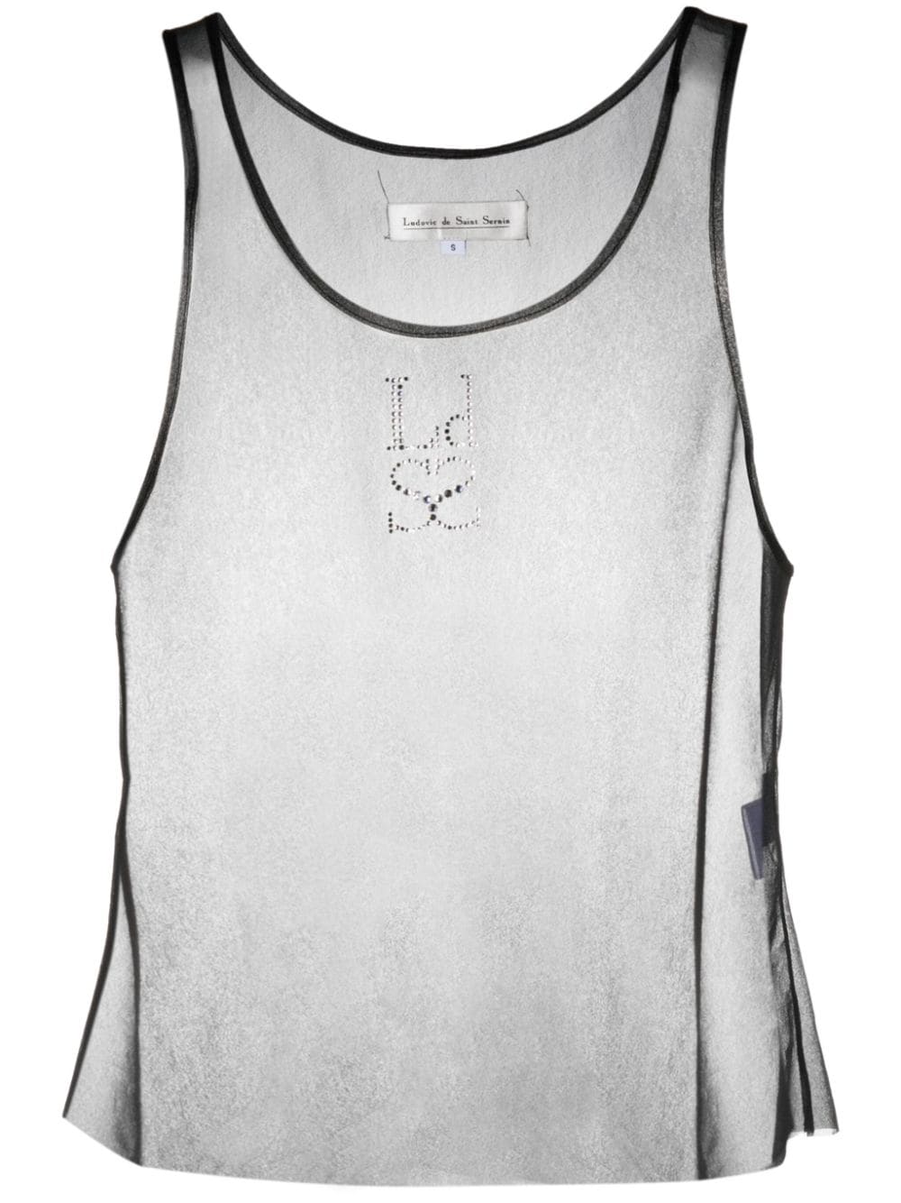 Ludovic de Saint Sernin Tanktop aus Mesh mit Kristallen - Schwarz von Ludovic de Saint Sernin