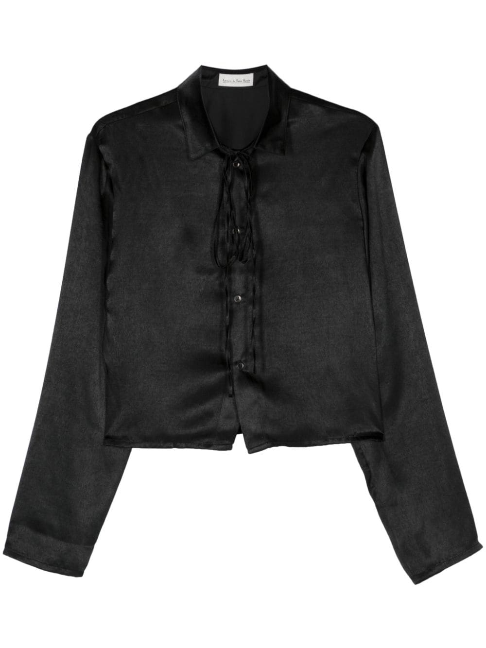 Ludovic de Saint Sernin cropped satin shirt - Schwarz von Ludovic de Saint Sernin