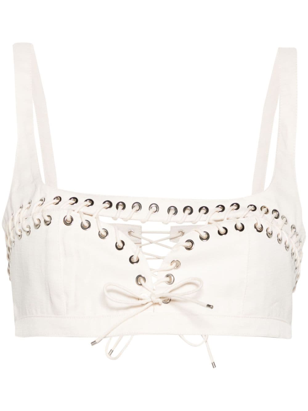 Ludovic de Saint Sernin cut-out detailed cotton bralette top - Weiß von Ludovic de Saint Sernin