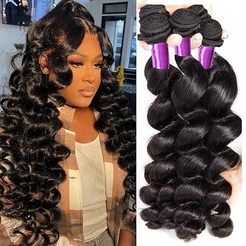 Luduna 100 % unbehandeltes brasilianisches Remy-Echthaar, lockere Welle, 3 Bündel, Rüstung für schwarze Frauen, natürliche Farbe, lose Wellen Luduna 100 % unbehandeltes brasilianisches Remy-Echthaar, lockere Welle, 3 Bündel, Rüstung für schwarze Frauen, natürliche Farbe, lose Wellen von Luduna