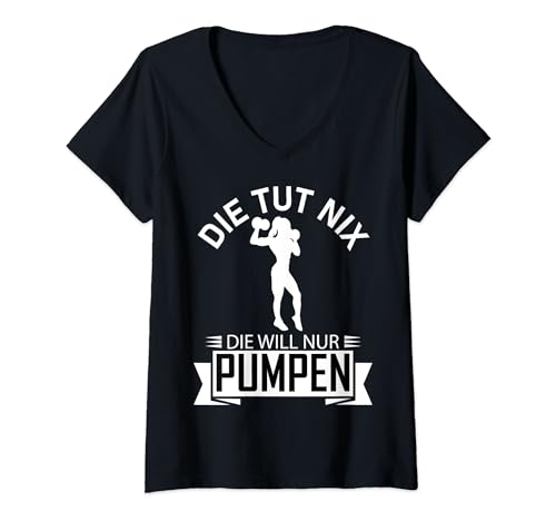 Damen Der Tut Nix Der Will nur Pumpen funny T-Shirt Design T-Shirt mit V-Ausschnitt Damen Der Tut Nix Der Will nur Pumpen funny T-Shirt Design T-Shirt mit V-Ausschnitt von Ludus Geschenkideen coole Styles für Sie und Ihn