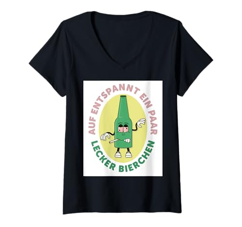 Damen Lecker Bierchen Auf Entspannt Funny Design T-Shirt mit V-Ausschnitt Damen Lecker Bierchen Auf Entspannt Funny Design T-Shirt mit V-Ausschnitt von Ludus Geschenkideen coole Styles für Sie und Ihn