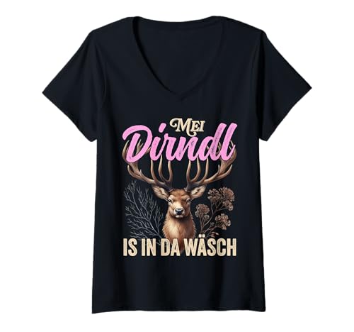 Damen MEI Dirndl is In Da Wäsch Brezel Fest Feier Funny Design T-Shirt mit V-Ausschnitt Damen MEI Dirndl is In Da Wäsch Brezel Fest Feier Funny Design T-Shirt mit V-Ausschnitt von Ludus Geschenkideen coole Styles für Sie und Ihn
