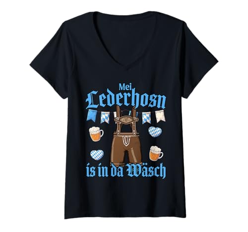 Damen MEI Lederhosn is In Da Wäsch Oktober Funny Design T-Shirt mit V-Ausschnitt Damen MEI Lederhosn is In Da Wäsch Oktober Funny Design T-Shirt mit V-Ausschnitt von Ludus Geschenkideen coole Styles für Sie und Ihn