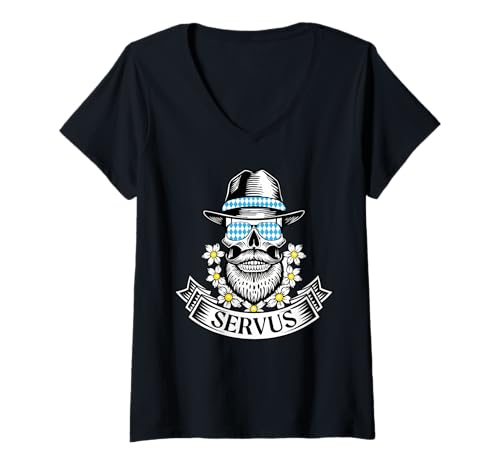 Damen Servus Oktober Feier Fest Bart Funny Design T-Shirt mit V-Ausschnitt Damen Servus Oktober Feier Fest Bart Funny Design T-Shirt mit V-Ausschnitt von Ludus Geschenkideen coole Styles für Sie und Ihn