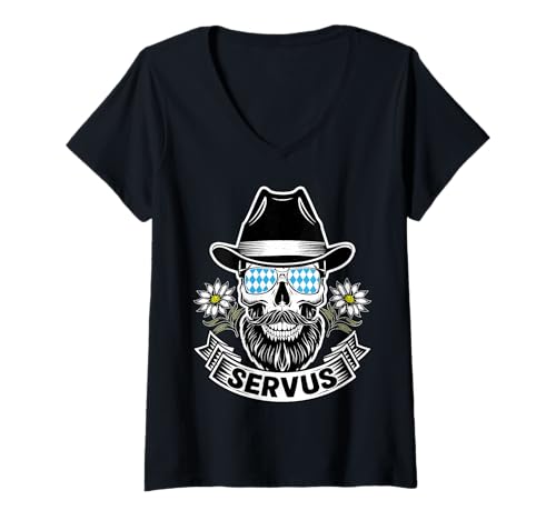 Damen Servus Oktober Feier Fest Bart Funny Design T-Shirt mit V-Ausschnitt Damen Servus Oktober Feier Fest Bart Funny Design T-Shirt mit V-Ausschnitt von Ludus Geschenkideen coole Styles für Sie und Ihn