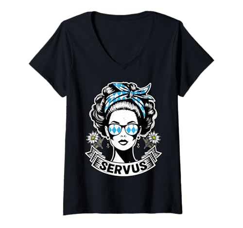 Damen Servus Oktober Feier Fest Frau Funny Design T-Shirt mit V-Ausschnitt Damen Servus Oktober Feier Fest Frau Funny Design T-Shirt mit V-Ausschnitt von Ludus Geschenkideen coole Styles für Sie und Ihn