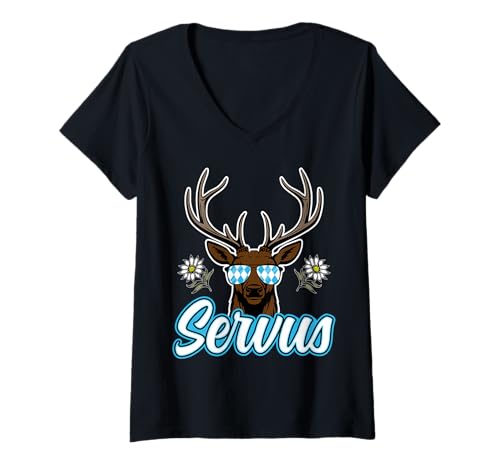 Damen Servus Oktober Feier Fest Rentier Funny Design T-Shirt mit V-Ausschnitt Damen Servus Oktober Feier Fest Rentier Funny Design T-Shirt mit V-Ausschnitt von Ludus Geschenkideen coole Styles für Sie und Ihn
