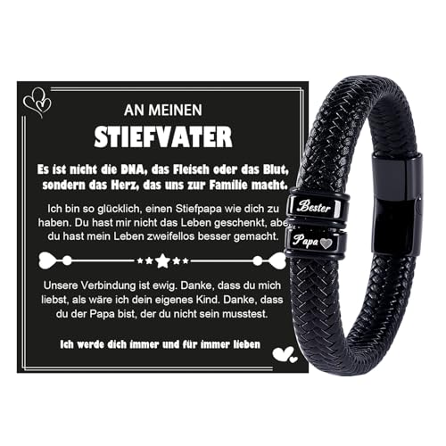 Lueaurra Vatertagsgeschenk für Papa Stiefvater Geschenk Stiefpapa Geburtstags Weihnachtsgeschenke Herren Lederarmband für Papa Lueaurra Vatertagsgeschenk für Papa Stiefvater Geschenk Stiefpapa Geburtstags Weihnachtsgeschenke Herren Lederarmband für Papa von Lueaurra