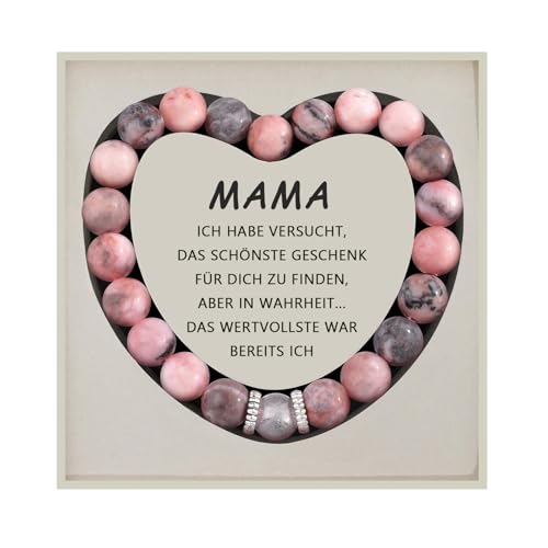 Lueaurra Geschenke für Frauen Muttertagsgeschenke für Mama Armband Natursteine Frau Idee Original Geschenk Weihnachten Frau Geburtstagsgeschenk Armband Geschenk für Tochter Mutter Schwester Freundin von Lueaurra