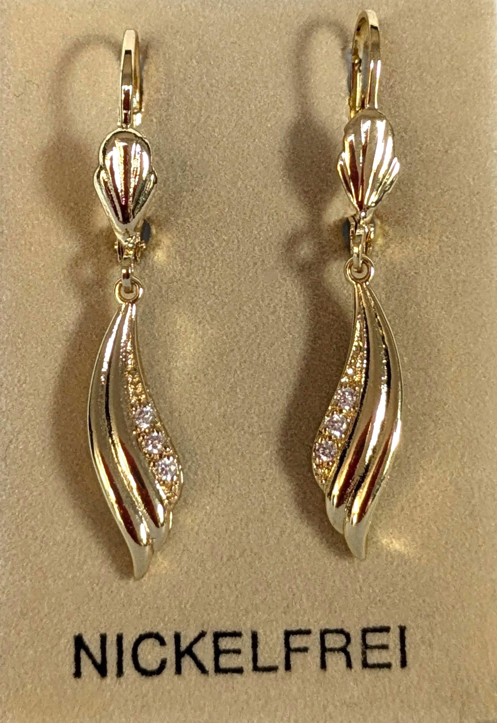 Ohrhänger Mit Klappbrisur Gold Ohrringe Deutsche Juwelier Qualität Schmuckmanufaktur Echt Vergoldet Damen Mädchen Zeitlos Wunderschön Neu von LuederitzDesign